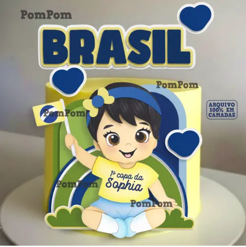 Topo de Bolo Futebol Menina Arquivo de Corte Silhouette