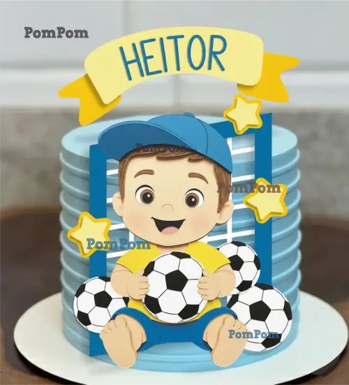 Topo de Bolo Futebol Menino Arquivo de Corte Silhouette