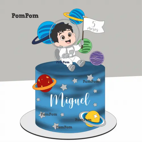 Arquivo de corte topo de bolo astronauta menino