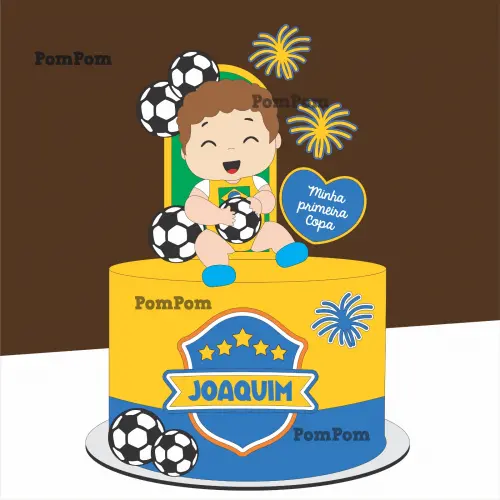 Topo de Bolo Futebol Menino Arquivo de Corte Silhouette