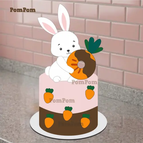 Arquivo de Corte Topo de Bolo Coelhinha Páscoa Arquivo de Corte