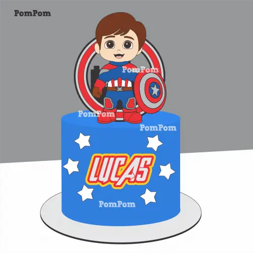 Topo de Bolo Vingadores Capitão América  Silhouette Studio