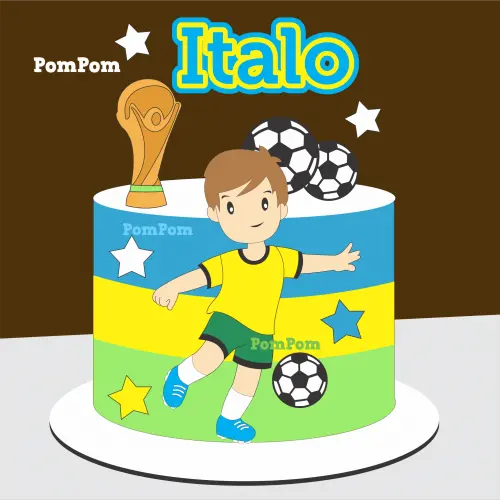 Topo de Bolo Futebol Menino Arquivo de Corte Silhouette