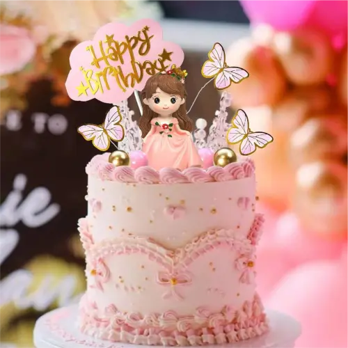 Topo de bolo princesa happy birthday