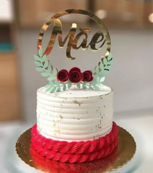 topo de bolo mãe circulo