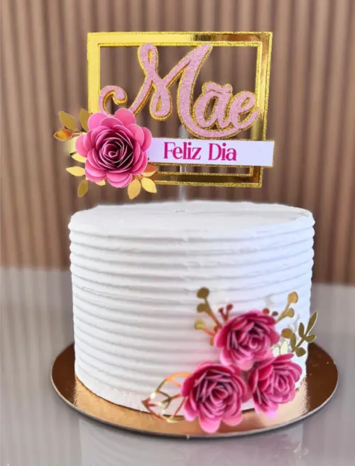 topo de bolo Mãe feliz dia