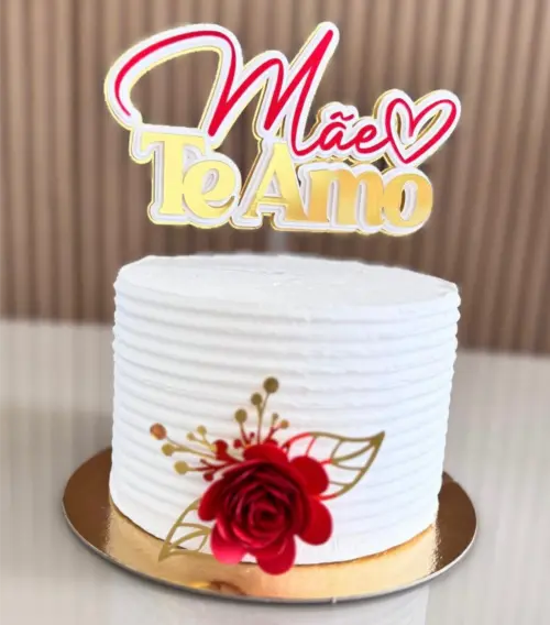 topo de bolo Mãe te amo