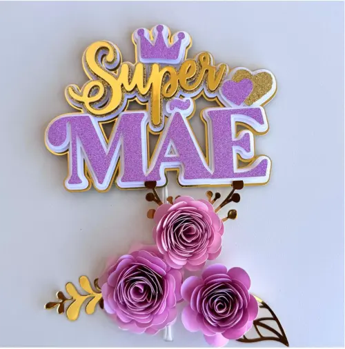 topo de bolo super mãe