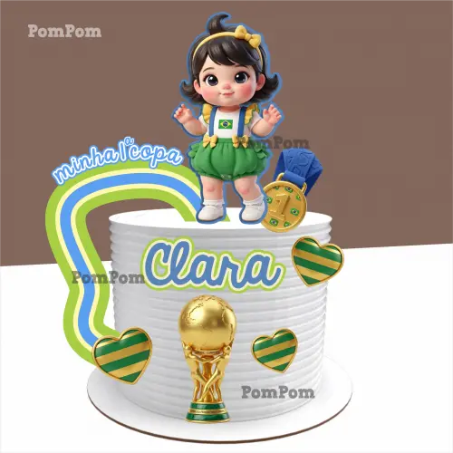 Topo de Bolo Futebol Menina Arquivo de Corte Silhouette