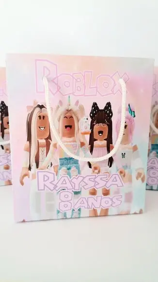 Arquivo de Corte Sacola Roblox Rosa Menina
