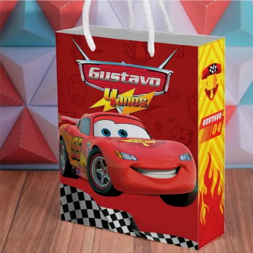 Arte para Sacola Carro Mcqueen-arquivo de Corte