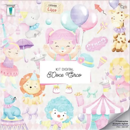 Kit Digital Doce Circo Aquarela