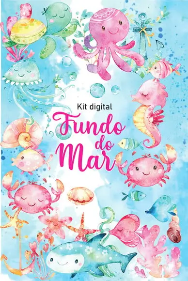 Kit Digital Fundo do Mar Aquarela