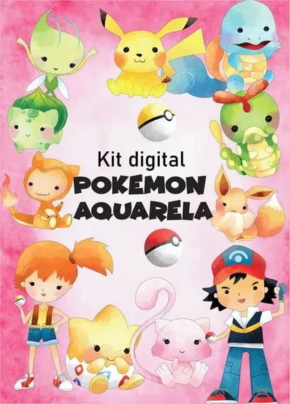 Kit Digital Pokemon Aquarela