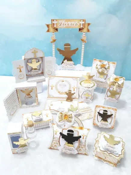 Personalizados Batismo dourado Arquivo de corte