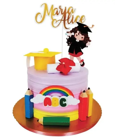 Topo de Bolo Abc Formanda Menina