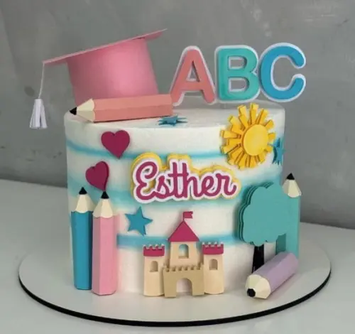 Topo de Bolo Abc Candy