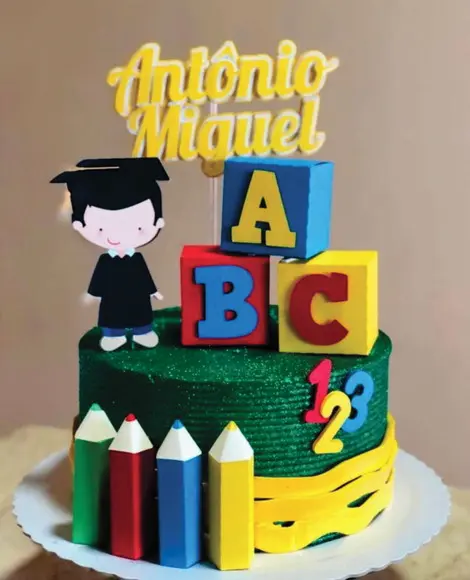 Topo de Bolo Abc Formando Arquivo de Corte Digital