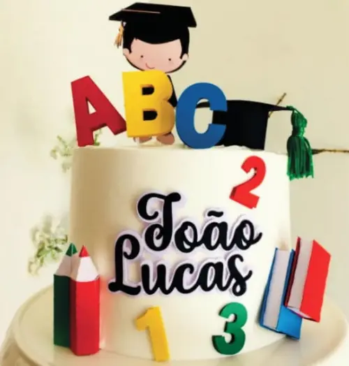 Topo de Bolo Abc Formando Arquivo de Corte Digital