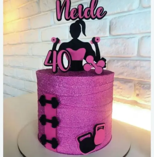 Topo de Bolo Academia Feminino