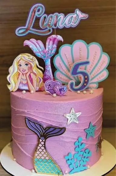 Topo de Bolo Barbie Sereia Arquivo de Corte