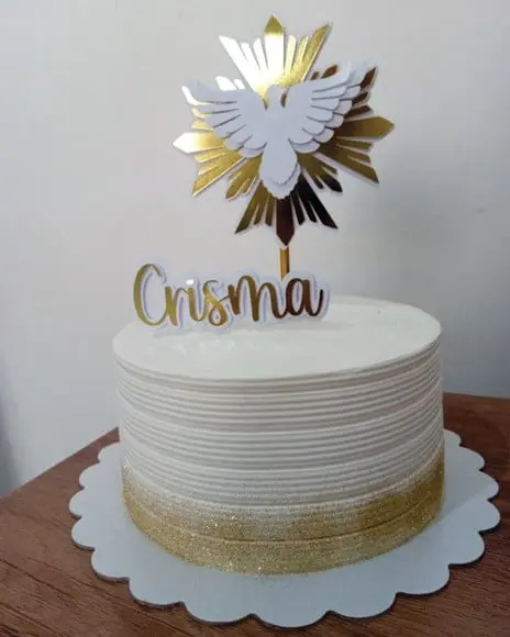 Topo de Bolo Batismo Primeira Eucaristia Crisma
