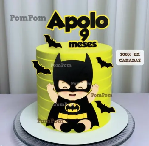 Topo de Bolo Batman Baby