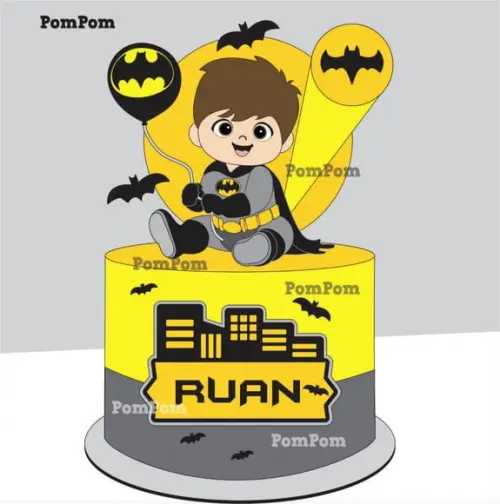 Topo de Bolo Batman Baby