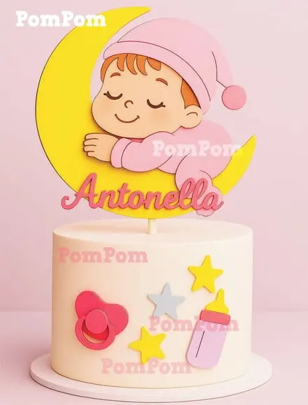 Topo de Bolo Bebe Dormindo