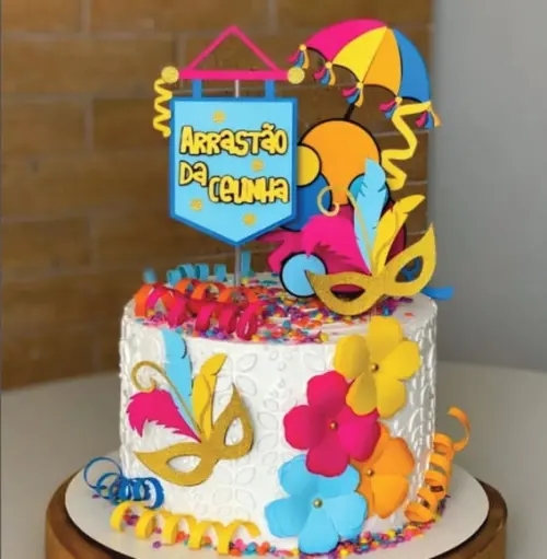 Topo de Bolo Bloquinho Carnaval