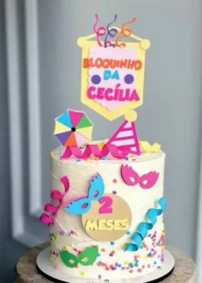 Topo de Bolo Bloquinho Carnaval