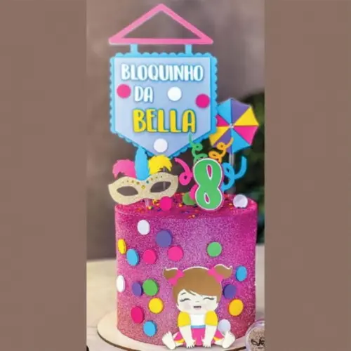 Topo de Bolo Bloquinho Carnaval