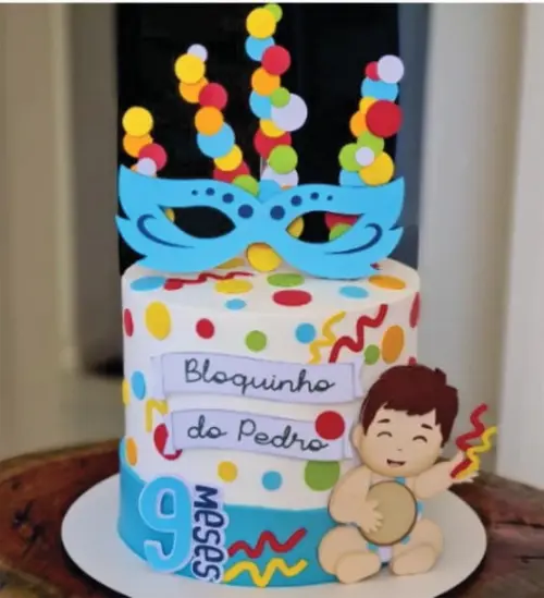 Topo de Bolo Bloquinho Carnaval