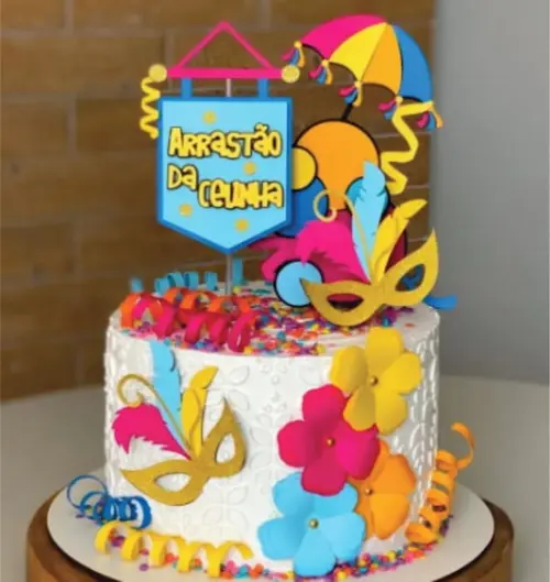 Topo de Bolo Bloquinho Carnaval