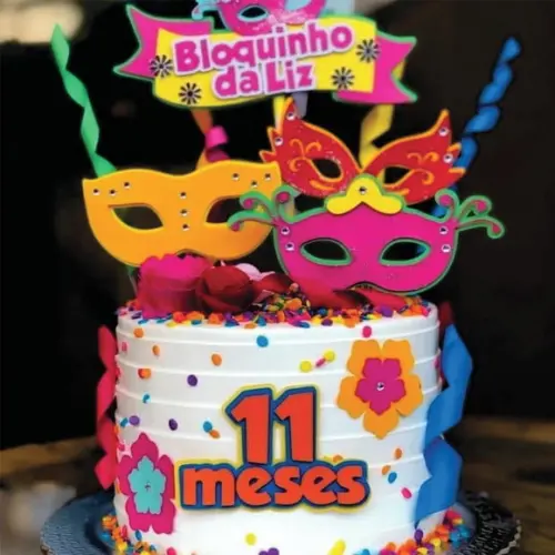 Topo de Bolo Bloquinho Carnaval Arquivo de Corte