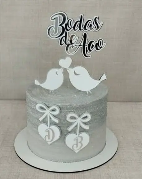 Topo de Bolo Bodas de Aço