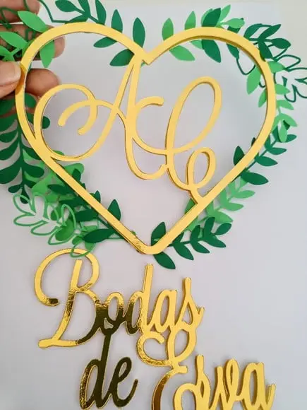 Topo de Bolo Bodas de Erva