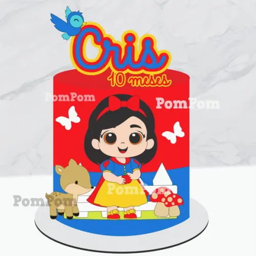 Topo de Bolo Branca de Neve