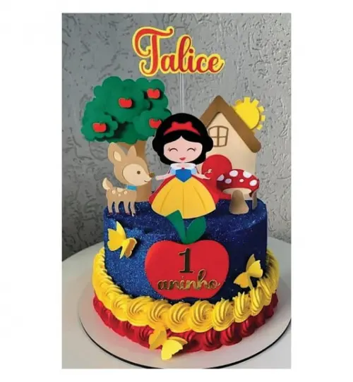 Topo de Bolo Branca de Neve