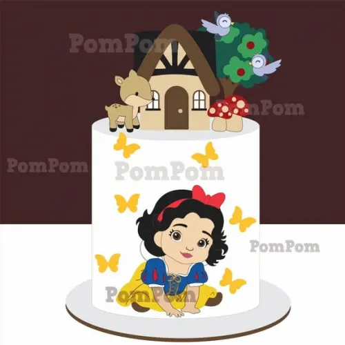 Topo de Bolo Branca de Neve