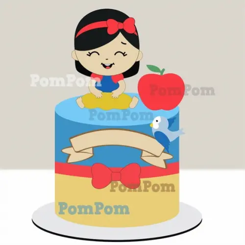 Topo de Bolo Branca de Neve Baby