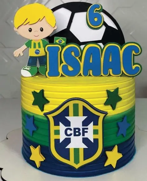 Topo de Bolo Brasil Copa Futebol Arquivo de Corte