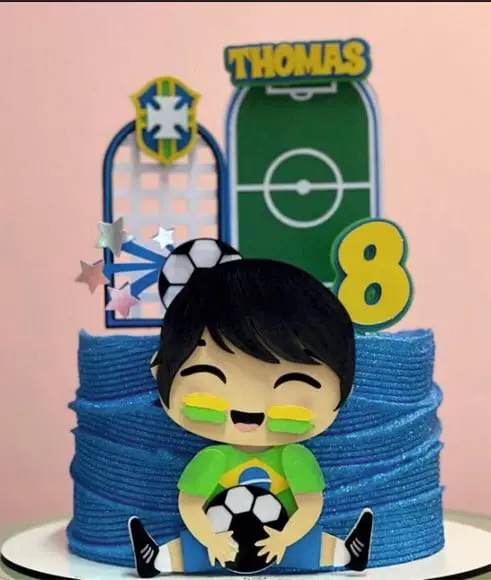 Topo de Bolo Brasil Menino Copa Arquivo de Corte