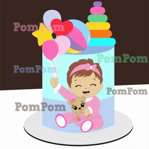Topo de Bolo Brinquedos Menina Baby