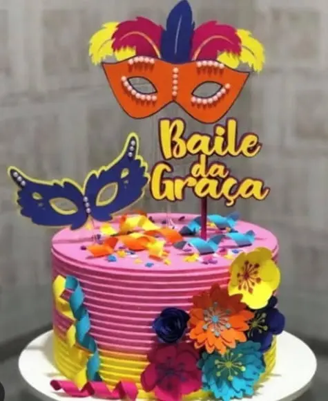 Topo de Bolo Carnaval Baile Bloquinho