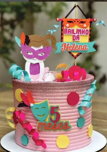 Topo de Bolo Carnaval Menina