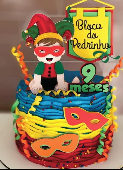 Topo de Bolo Carnaval Menino