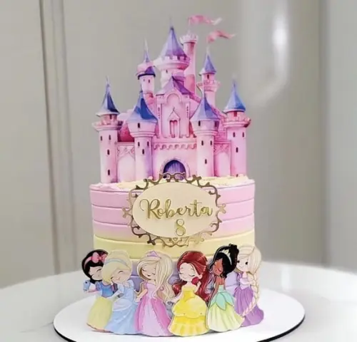 Topo de Bolo Castelo Princesas