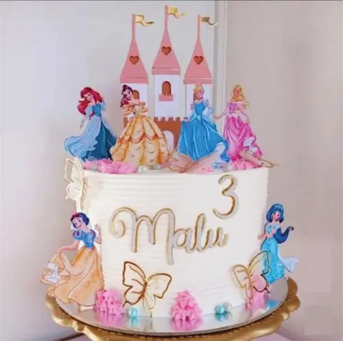 Topo de Bolo Castelo Princesas