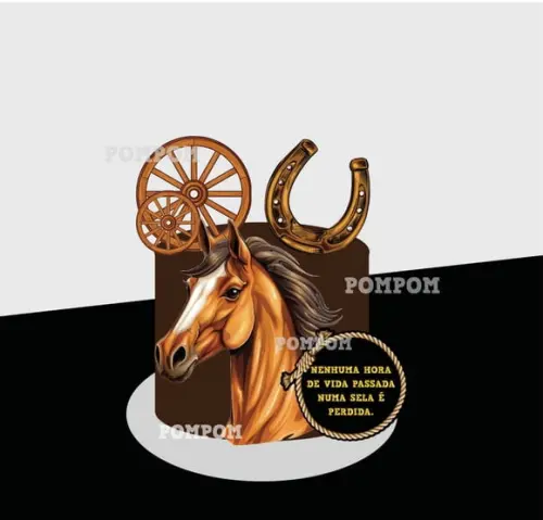 Topo de Bolo Cavalo Fazenda
